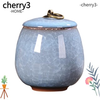 Cherry3 เถ้าเซรามิค ขนาดเล็ก แบบพกพา สีฟ้า สําหรับเก็บขี้เถ้า