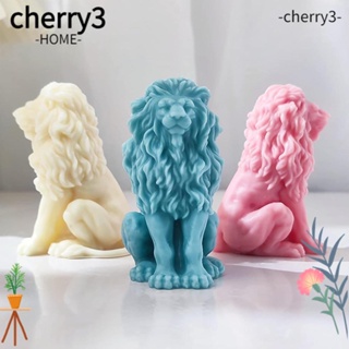 Cherry3 แม่พิมพ์ซิลิโคน รูปสัตว์ สิงโต 8.7*4 ซม. สีขาว สําหรับทําเทียน DIY