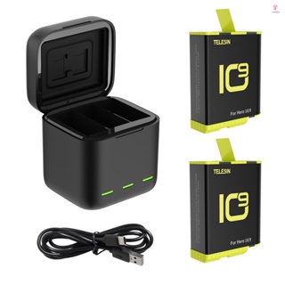 TELESIN Battery Storage Charger Set with TF Card Slots - Fast Charging for   11/10/9