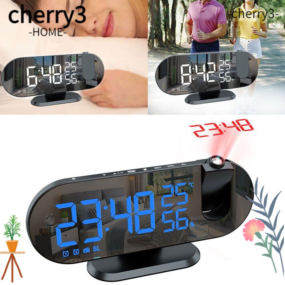cherry3-นาฬิกาปลุก-มีกระจกฉายอุณหภูมิ
