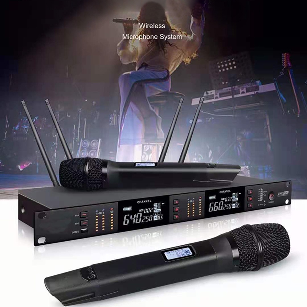 Paulkitson MK-951 ไมโครโฟนไร้สาย UHF ช่องสัญญาณคู่ | Shopee Thailand