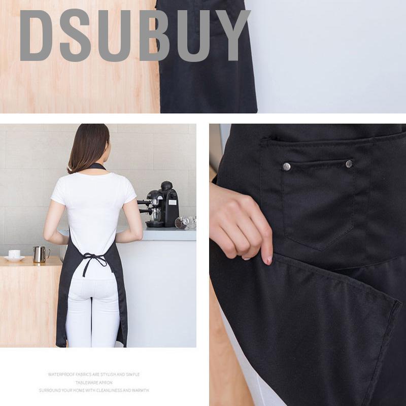 dsubuy-kitchen-cooking-apron-front-pocket-adjustable-water-resistant-for-men-women-chef-bbq