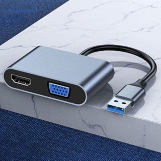 [ElectronicMall01.th] อะแดปเตอร์แปลงการ์ดวิดีโอ 1080P USB 3.0 เป็น HDMI VGA หลายจอแสดงผล USB เป็น HDMI สําหรับ Windows Mac