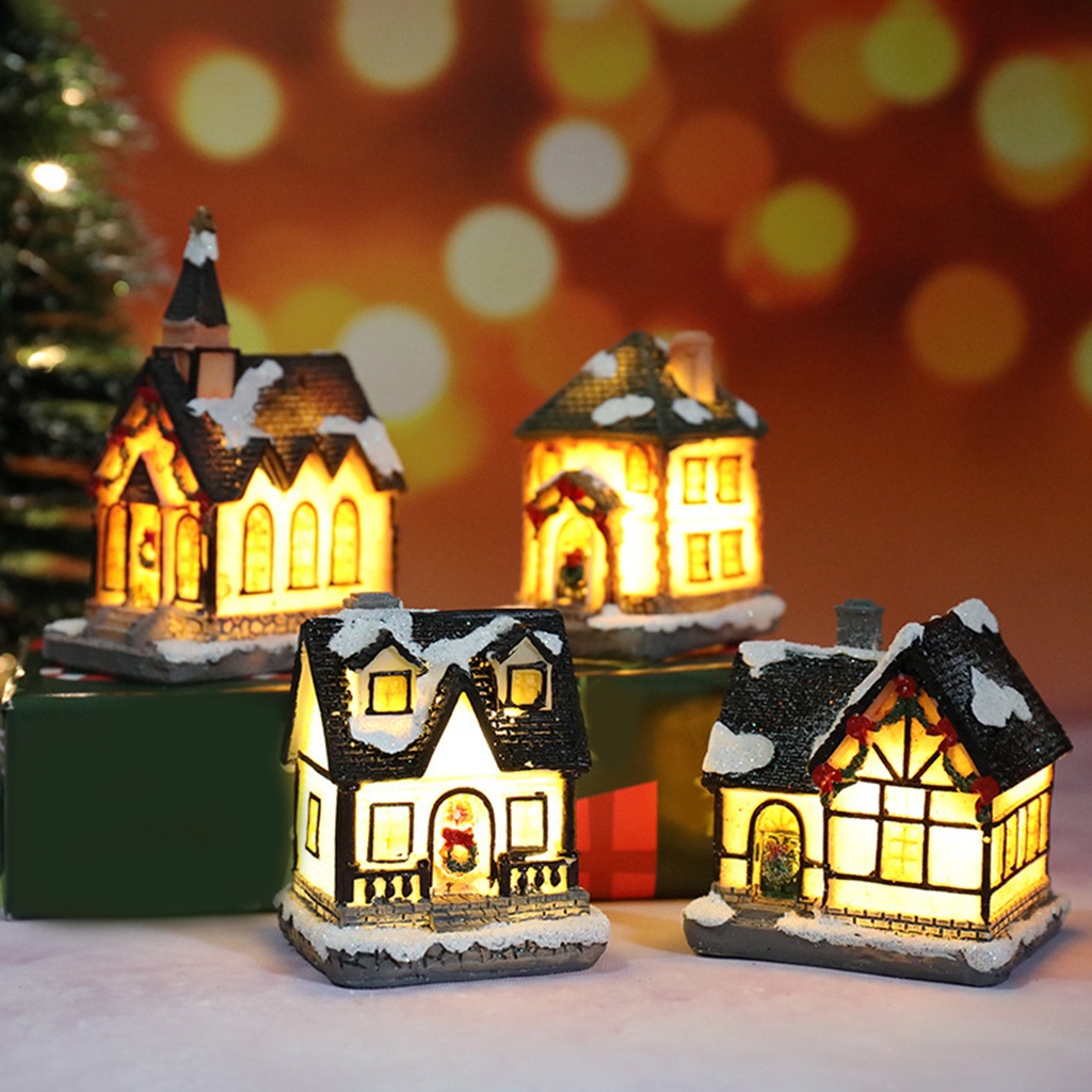 christmas-แม่พิมพ์เรซิ่น-led-รูปบ้าน-ขนาดเล็ก-สําหรับตกแต่งบ้าน-คริสต์มาส