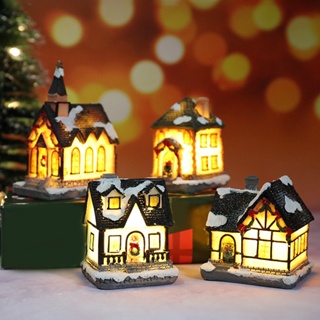 Christmas_ แม่พิมพ์เรซิ่น LED รูปบ้าน ขนาดเล็ก สําหรับตกแต่งบ้าน คริสต์มาส