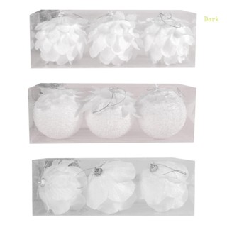 ของตกแต่งต้นคริสต์มาส สีขาวเข้ม 3 ชิ้น