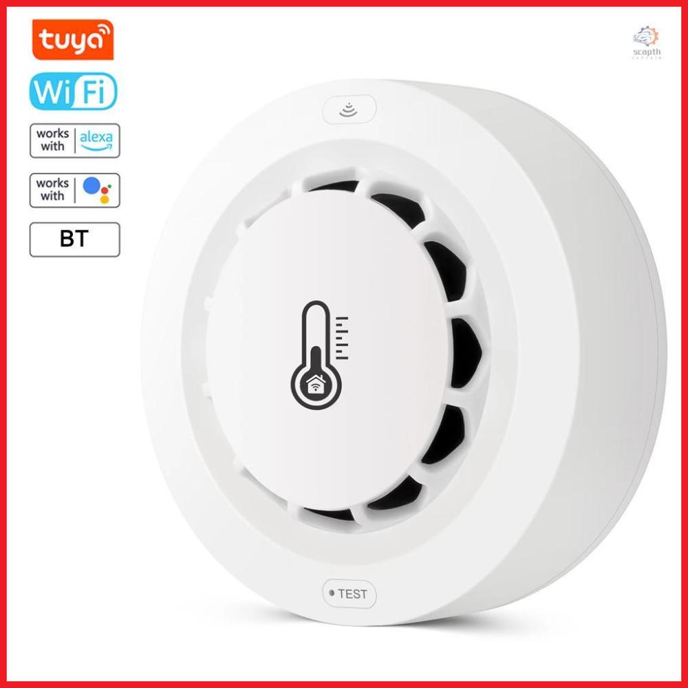 Tuya Wifi BT Smoke Detector Fire Alarm with Temperature Humidity ...