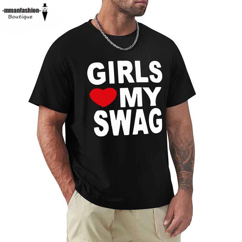 คลาสสิก Girls LOVE MY SWAG เสื้อยืดลําลอง แขนสั้น ระบายอากาศ ใส่สบาย โอ