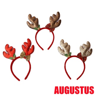 Augustus ที่คาดผมหมวกซานต้าคริสต์มาสสําหรับเด็กผู้หญิง