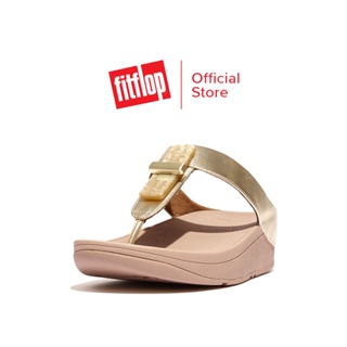 FITFLOP FINO RESIN-LOCK LEATHER รองเท้าแตะแบบหูหนีบผู้หญิง รุ่น GQ1-675 สี GOLD