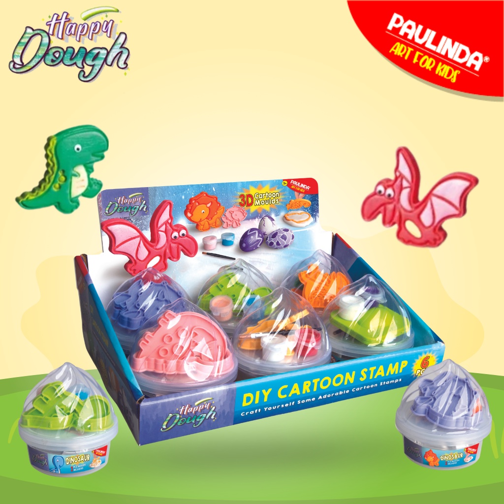 Paulinda พอลลินดา Happy Dough-6pcs per display box การ์ตูนสแตมป์ 3D ...