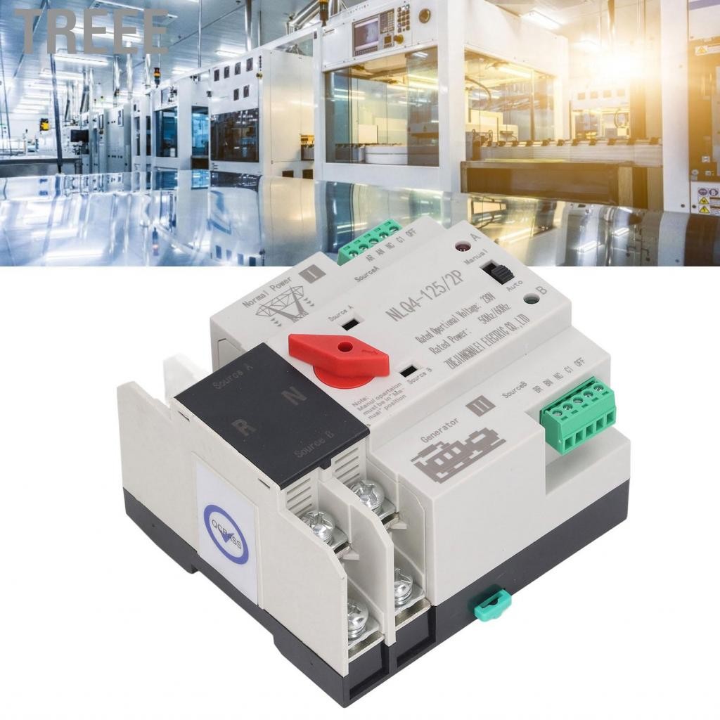Treee Transfer Switch Silver Contact Dual Power Changeover AC230V ...