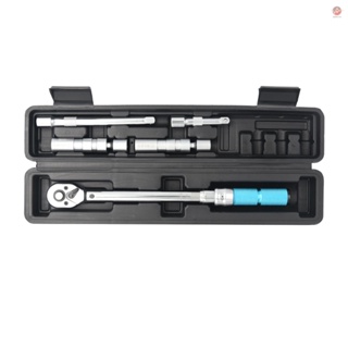 5 PCS 3/8 Inch Drive Click Torque Wrench Kit with Storage Case - Auto Repair and Mechanical Assembly Tool