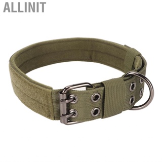 Allinit Military Dog Collar Adjustable Breathable Lightweight Widened Pet Training with Metal D Ring for Medium Large
