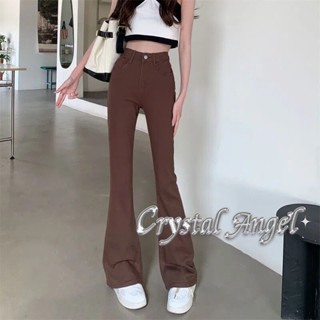 Crystal กางเกงขายาว กางเกงยีสน์ผู้หญิง ทรงหลวม ๆ ตรง Retro Hip Hop Pants 2023 NEW Style WNK239067L 37Z230911