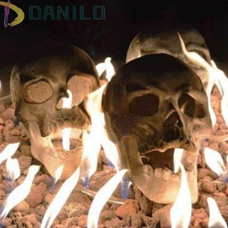 Danilo พร็อพหัวกะโหลก เหมือนจริง แบบพกพา กันไฟ สําหรับตกแต่งเตาผิง