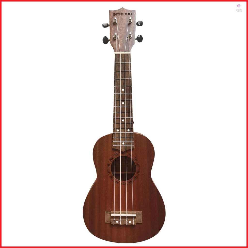 ammoon 21 Inch Acoustic Soprano Ukulele Open Style Tuning Peg for