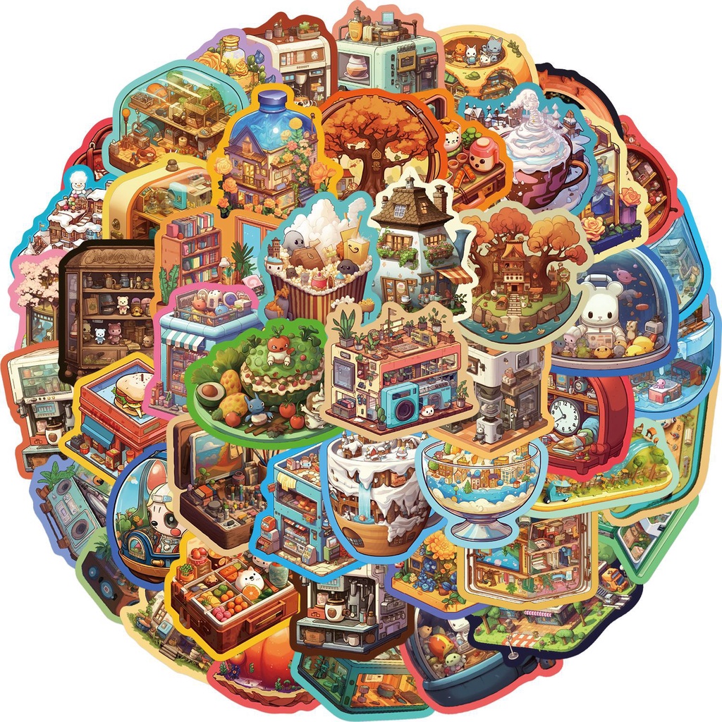 สติกเกอร์ ลายการ์ตูนกราฟฟิตี้ Micro World กันน้ํา สําหรับติดตกแต่ง ...