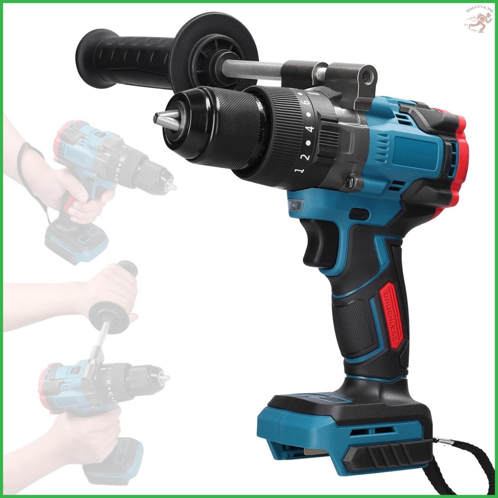 Cordless Drill with Brushless Motor Highpower Wireless Rechargeable Hand Drills Shopee Thailand