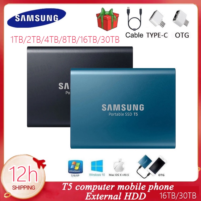 SAMSUNG SSD T5 30TB 16TB 8TB HD 4TB 2TB 1TB Shopee Thailand