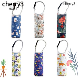 Cherry3 ปลอกหุ้มขวดน้ํา ด้ามจับนิ่ม พิมพ์ลาย แบบพกพา อุปกรณ์เสริม สําหรับตั้งแคมป์กลางแจ้ง