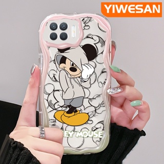 เคสโทรศัพท์มือถือ ซิลิโคนใส กันกระแทก ลายการ์ตูนมิกกี้เมาส์ สีครีม สําหรับ OPPO A93 2020 F17 Pro Reno 4F Reno 4 Lite