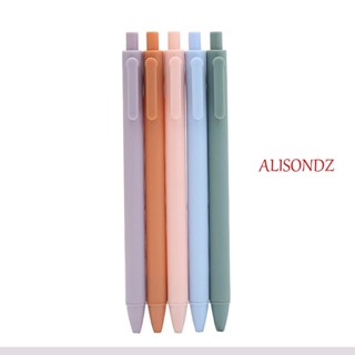 Alisondz ปากกาเจล แมนนวล เติมได้ เรียบ ทนทาน กดปากกา เครื่องเขียนนักเรียน 0.5 มม. อุปกรณ์การเรียนที่ดี ปากกาเจลผลัก|ปากกา