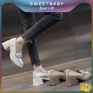 Sweetbaby💋ส่งเร็ว🚚รองเท้าหนัง ส้นสูง ขนาดเล็ก แฟชั่นฤดูใบไม้ผลิ สไตล์เรโทร สําหรับผู้หญิง 2023