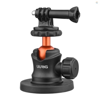 {Fsth} UURIG BH-07 Mini Ball Head Camera Tripod Mount 1/4 Inch Screw with Magnetic Base Sports Camera Mount Adapter Replacement for DJI/  11/10/9 Insta360 Action Cameras