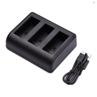 {Fsth} Action Camera Battery Charger 3-slot Fast Charging with Micro USB &amp; Type-C Input Replacement for   9 10 Batteries