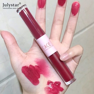 JULYSTAR Persistent Non-stick Cup Moisturizing Mirror Lip Gloss Daily Versatile Matte Lip Gloss ลิปสติก Cace Fun Double-head Mist Face Bright Lip Glaze