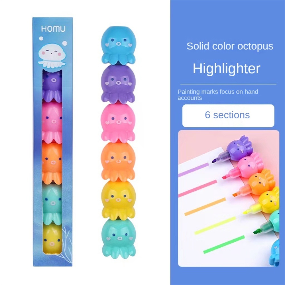 julystar-octopus-bear-highlighter-น่ารักเครื่องเขียนอุปกรณ์โรงเรียน-octopus-bear-gummy-shape-การเชื่อมต่อ-highlighter-love-hand-บัญชี-marker