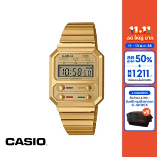 CASIO นาฬิกาข้อมือ CASIO รุ่น A100WEG-9ADF วัสดุสเตนเลสสตีล สีทอง