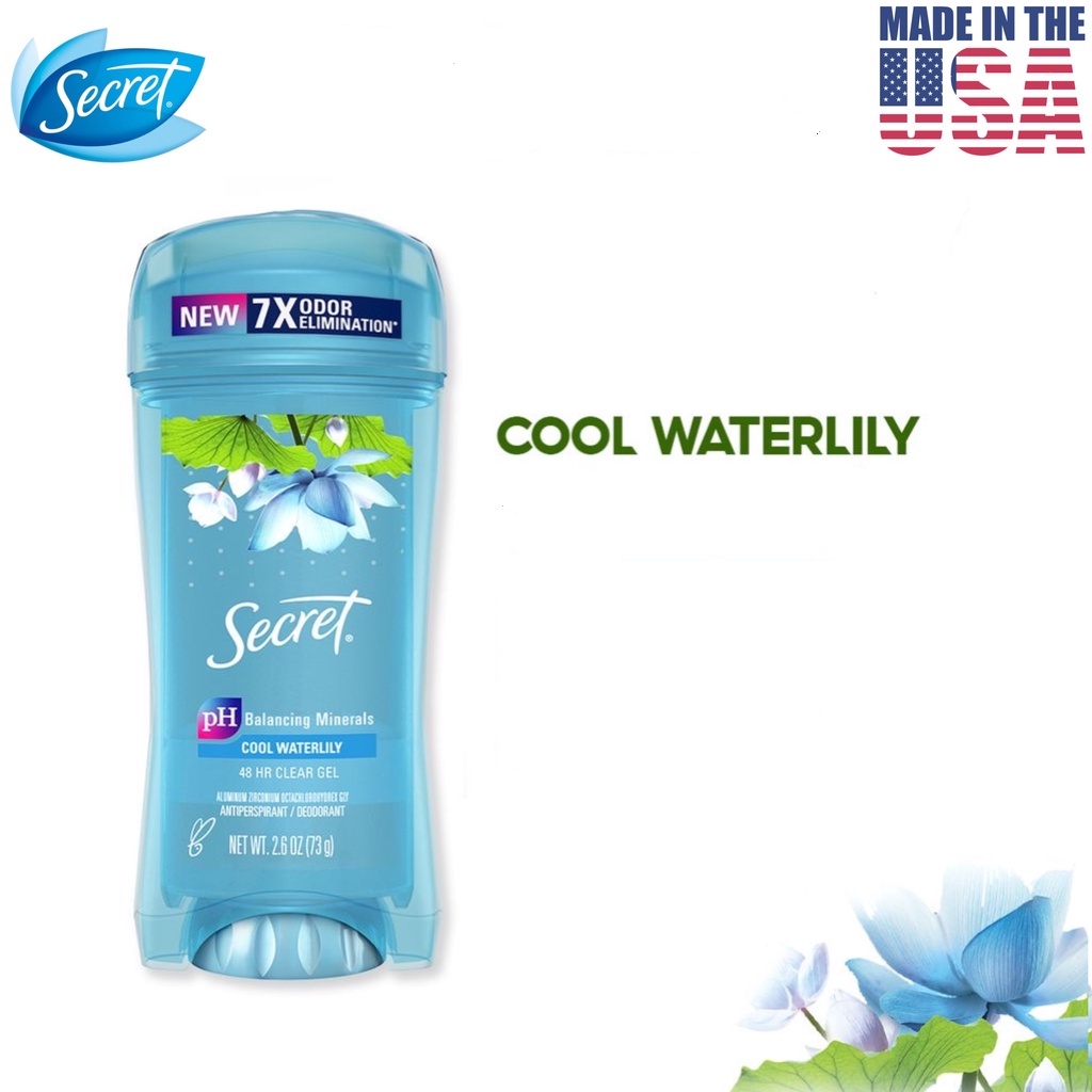 Secret Clear Gel Antiperspirant & Deodorant for Women Waterlily Scent ...