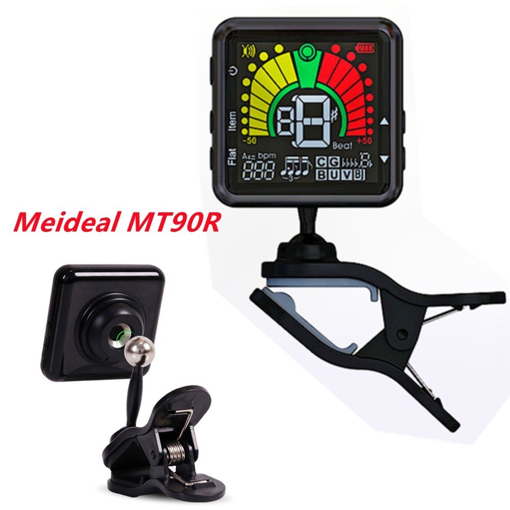 กิ๊กเกิล Meideal Portable Chromatic LED Clip On Guitar Tuner Metronome ...