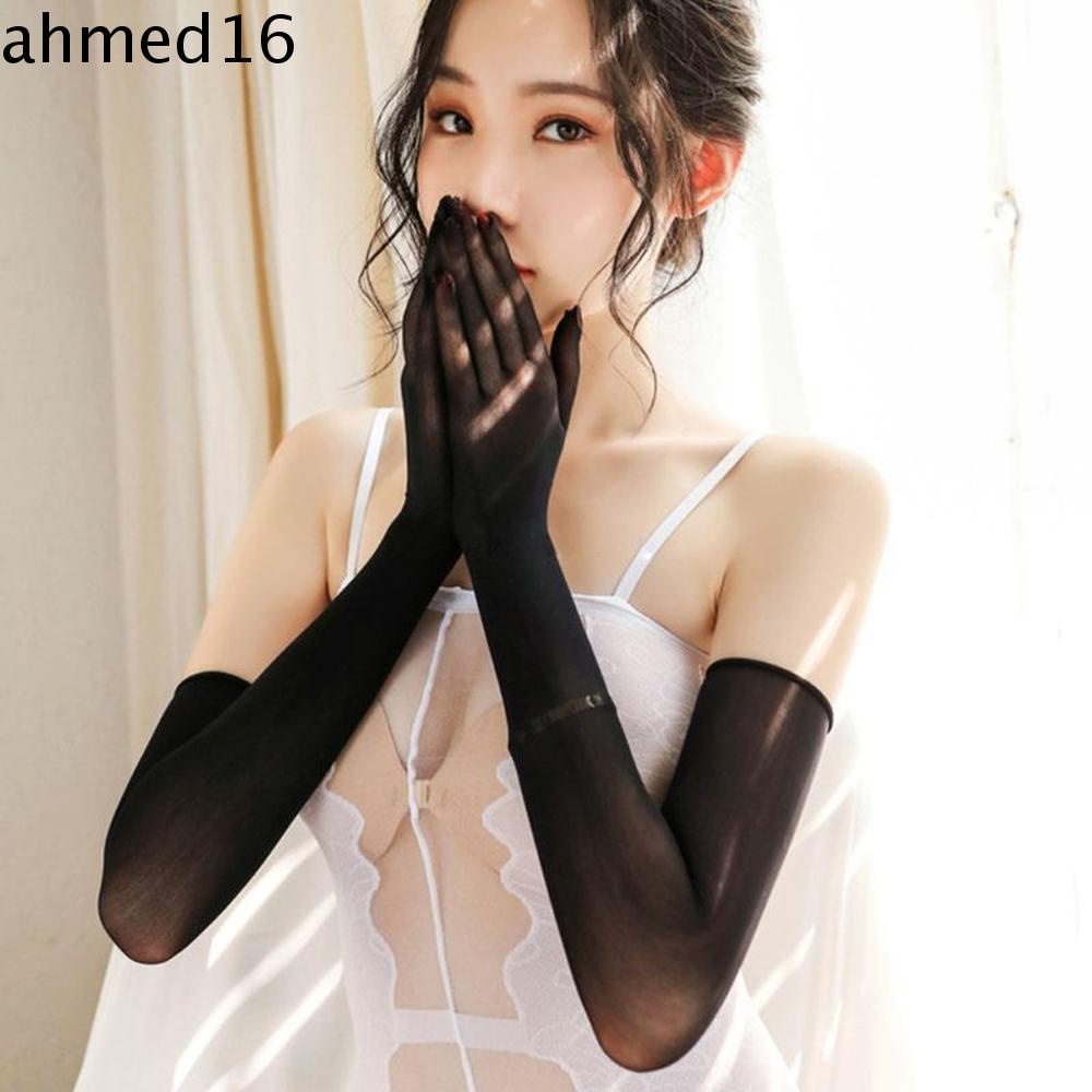 ahmed-ถุงมือยาว-โปร่ง-ผู้หญิง-ป้องกันรังสียูวี-กันแดด-เหนือข้อศอก-ยาวเหนือข้อศอก