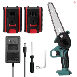 21V Two Battery Portable Electric Pruning Saw - Rechargeable Wood Spliting Chainsaw