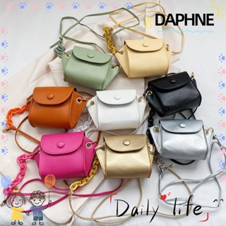 Daphne กระเป๋าสะพายไหล่ กระเป๋าถือ หนัง PU ขนาดเล็ก แต่งสายโซ่ แฟชั่นสําหรับสตรี