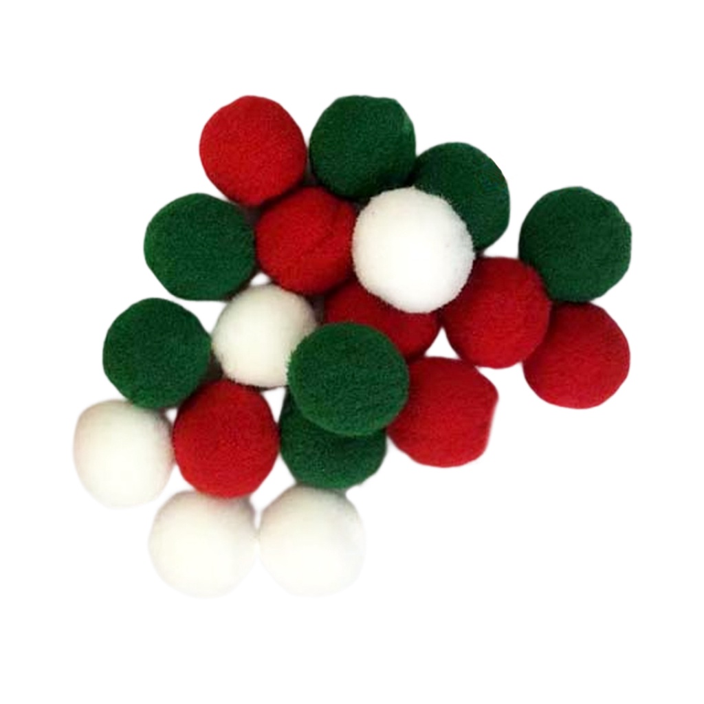 christmas-ลูกบอลปอมปอม-สีแดง-สีเขียว-สําหรับตกแต่งต้นคริสต์มาส-diy-1-แพ็ค