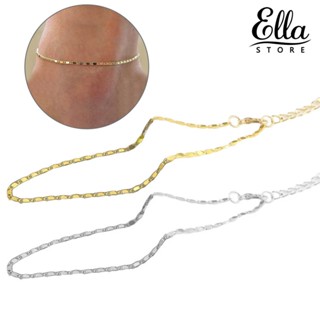 Ellastore123 สร้อยข้อเท้าโซ่ ปรับได้ แฟชั่นฤดูร้อน สําหรับผู้หญิง