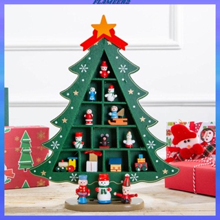 [Flameer2] ต้นคริสต์มาส แบบไม้ พร้อมตุ๊กตา สําหรับตกแต่งเทศกาลปีใหม่ ครอบครัว เพื่อน