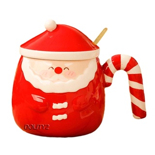[Dolity2] แก้วมัก พร้อมฝาปิด ลายซานต้าคลอส 460 มล. ของขวัญ สําหรับดื่มชา กาแฟ น้ําผลไม้ นม น้ําผลไม้