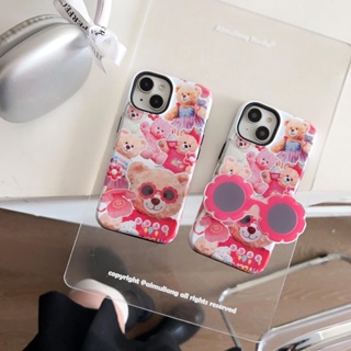 เคสโทรศัพท์มือถือ ลายการ์ตูนหมี แมว สําหรับ Iphone 15 14 13 12 11 Pro