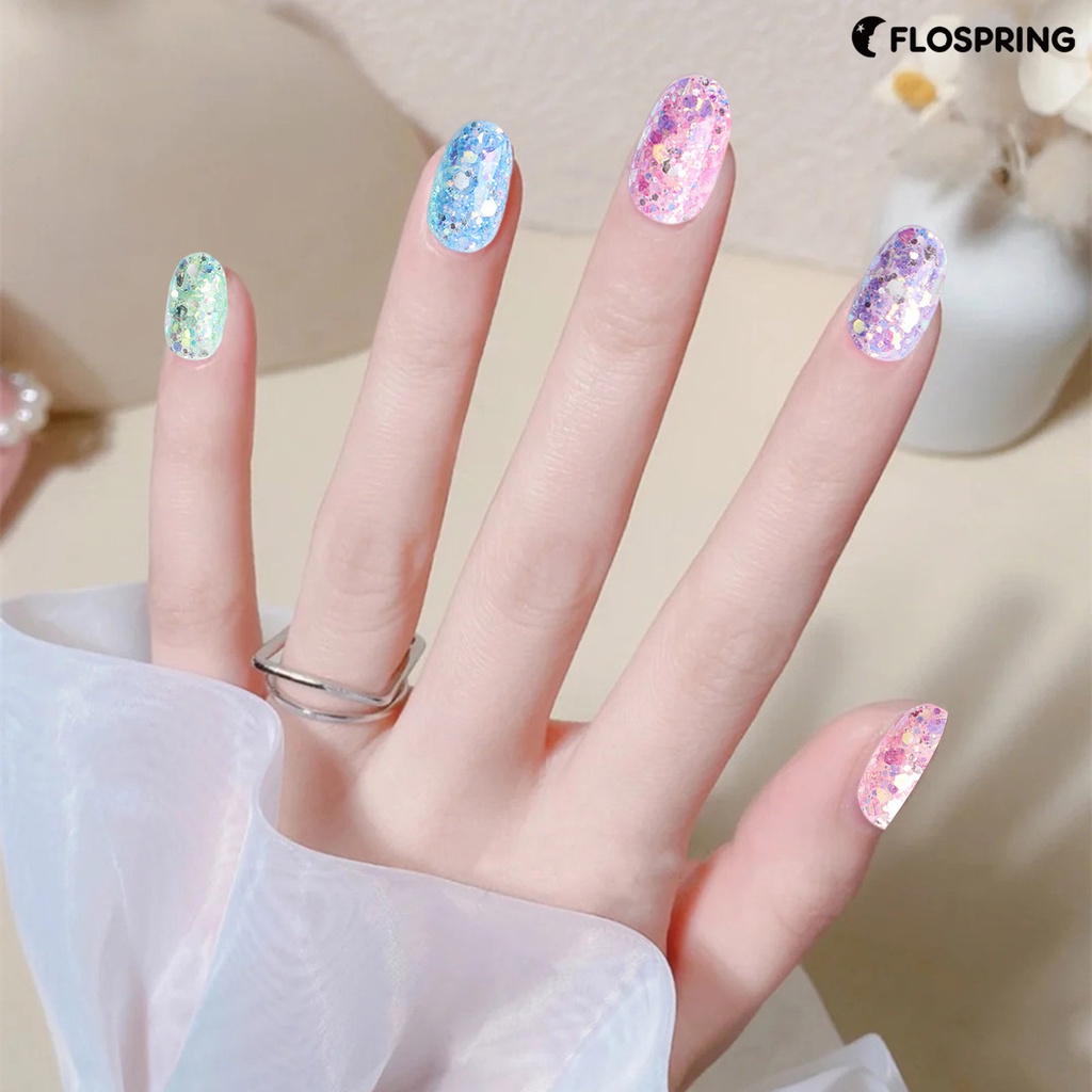 flospring-อุปกรณ์ตกแต่งเล็บ-เลื่อม-สีมาการอง-6-กล่อง-ต่อชุด-diy