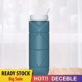 [Deceble.th] ขวดน้ําซิลิโคน พับได้ ปลอด BPA ขนาด 600 มล. สําหรับออกกําลังกาย ยิม