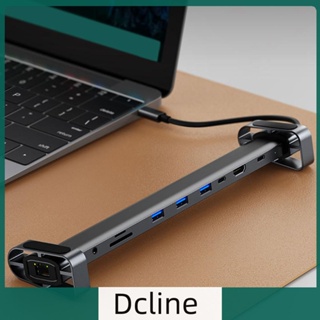 [Dcline.th] อะแดปเตอร์ USB C 10-in-1 หลายพอร์ต 100W PD RJ45 Gigabit Ethernet สําหรับ Macbook Huawei