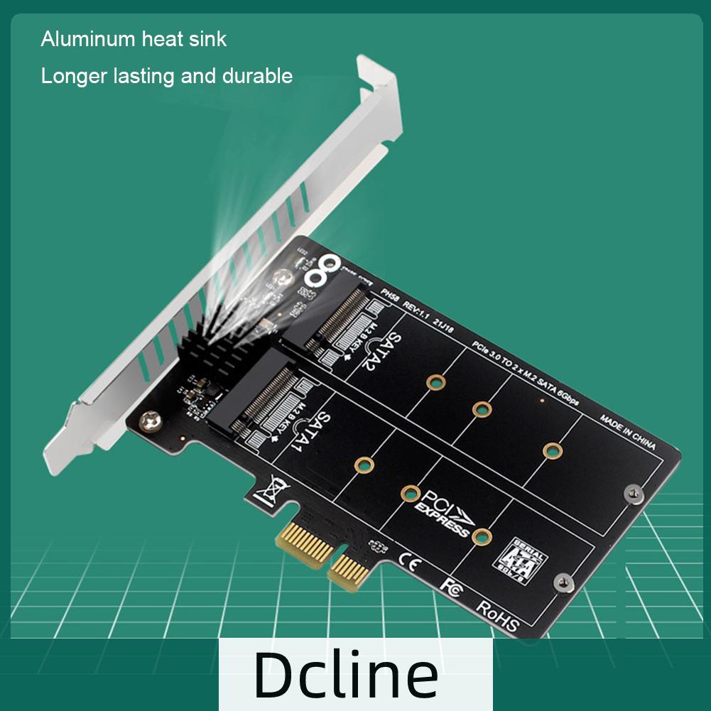 dcline-th-การ์ดต่อขยาย-m-2-sata-เป็น-pcie-dual-disk-raid-m2-sata-รองรับ-m-2-ssd