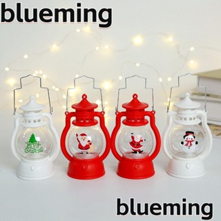 Blueming2 โคมไฟพลาสติก รูปซานต้าคลอส สโนว์แมน ขนาดเล็ก แบบพกพา สําหรับตกแต่งคริสต์มาส