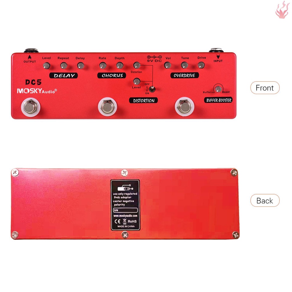 y-moskyaudio-dc5-6-in-1-แท่นเหยียบเอฟเฟคกีตาร์-แบบโลหะ-พร้อมทรูบายพาส