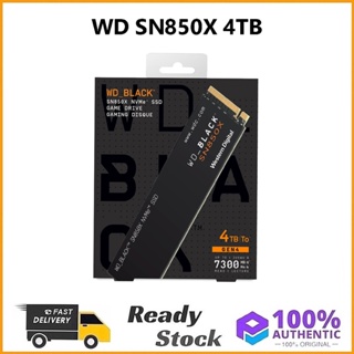 โซลิดสเตตไดรฟ์ WD BLACK SN850X 4TB NVMe Gen4 PCIe M.2 2280 สูงสุด 7300 MB/s